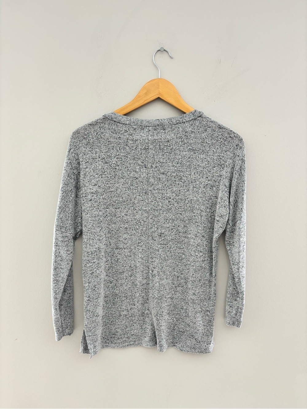 Gaze Marled Knit Long Sleeve Top Women's XS Gray Lightweight Sweater - Picture 3 of 4